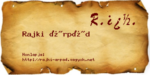 Rajki Árpád névjegykártya