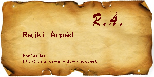 Rajki Árpád névjegykártya