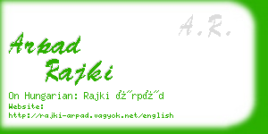 arpad rajki business card